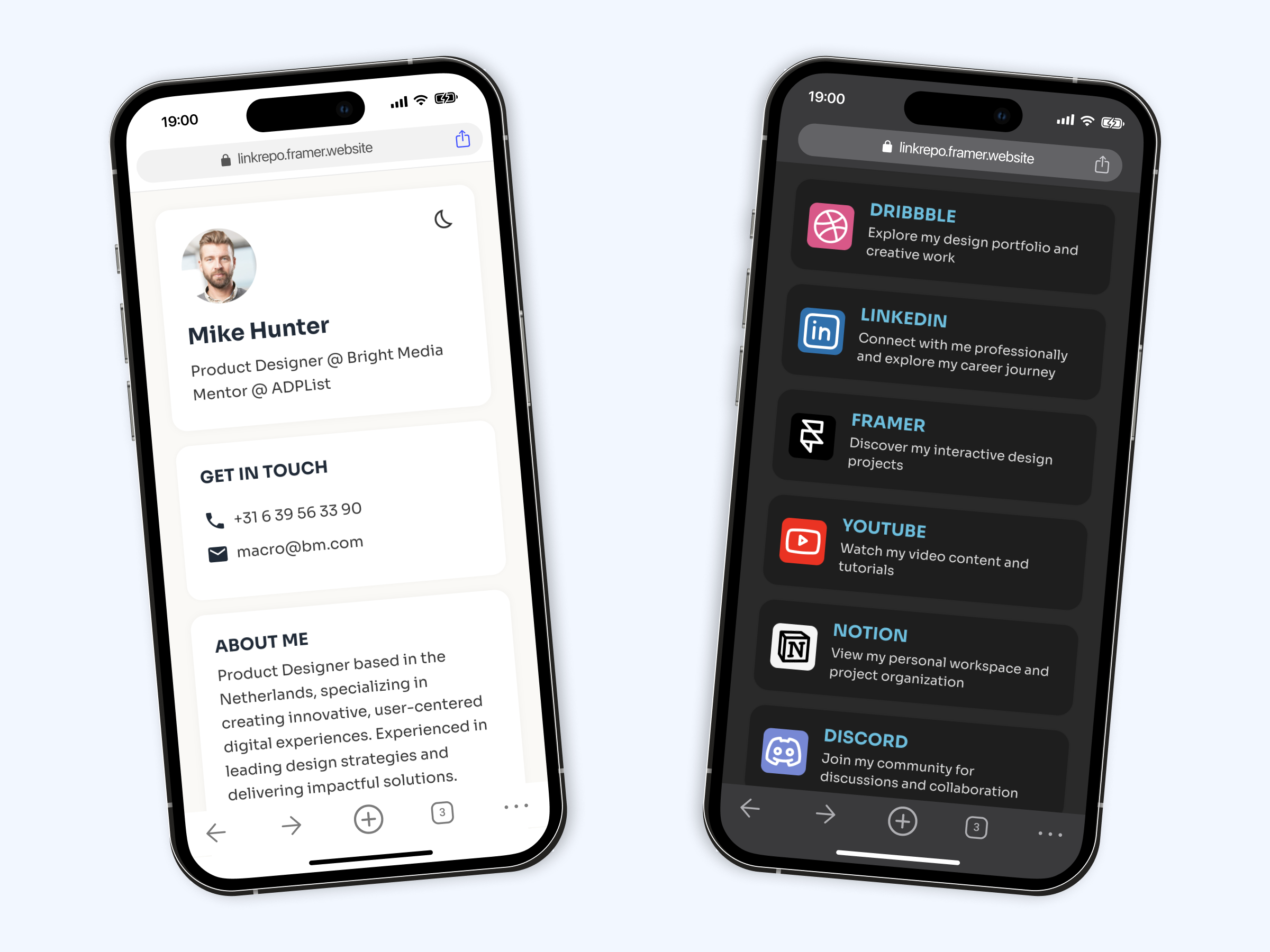 LinkRepo (Mobile Version) framer responsive ui