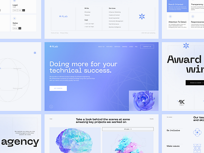 ALab. Design for an agency 3d agency agency website creative design digital agency gradients graphic design illustration inspiration interface landing page light background marketing modern ui ux web webdesign website