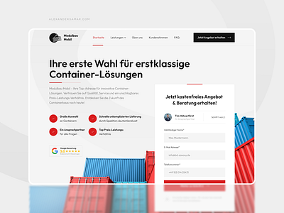 Modulbau Mobil - Container sales alexandersamar container design gray red sale shop ui uiux ux webdesign website