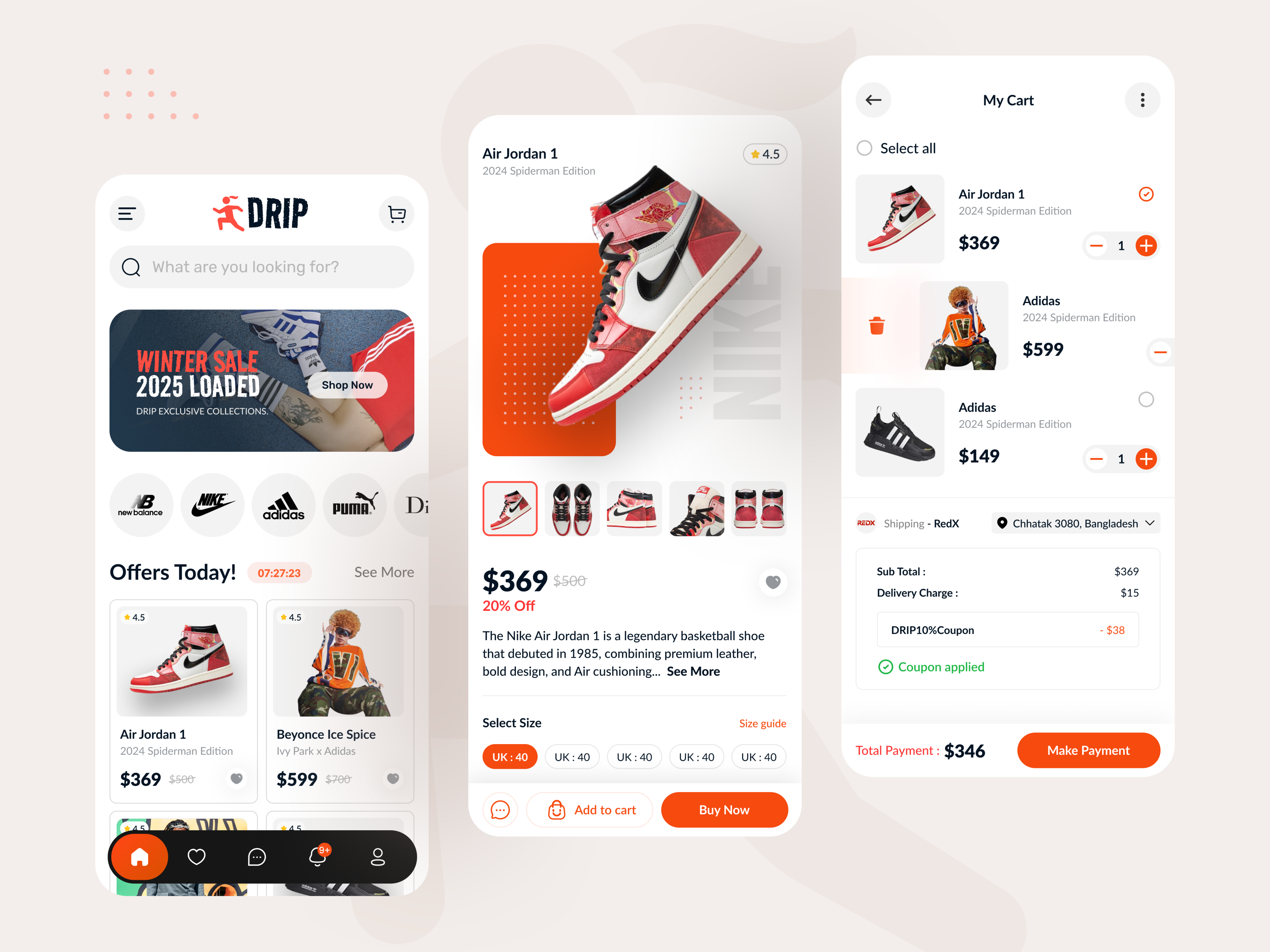 Example of Mobile App Design (30 Screens)