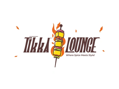 Tikka Lounge Indian Restaurant Logo abstract logo branding design fire logo flat logo food logo gpsehmbi indian food indian logo indian restaurant logo logo design restaurant branding restaurant logo symbol logo tikka logo tikka lounge