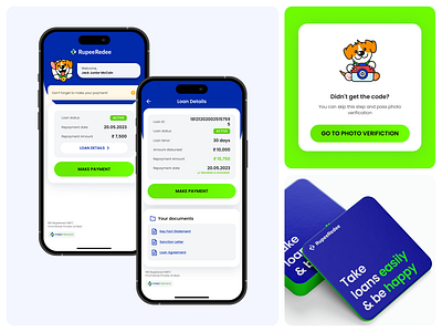 Mobile app for micro credit service, Fintech | RupeeRedee🐕 app detail dog finance fintech illustration interface interface design loan loan app mascot microfinance mobile mobile app mobile version product product design ui ux uxui