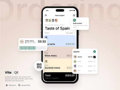 Vita QR — Seamless QR menus café contactless dining hamburger menu menues order ordering payment point of sale qr qr menu restaurant