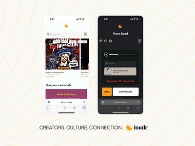 Loudr Mobile Screens ad dark mode graphic design ios design light mode ui