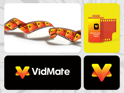 VidMate Media Logo Design, Film Logo, Social Media Logo Design 3d arrow brand identity branding design film film logo gradient logo logo design logo designer media modern logo movie music play logo reels social media logo design video logo