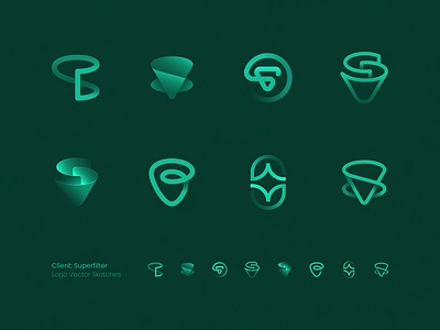 Superfilter Logo Draft Vector Sketches branding gradient icon identity lepisov logo saas tech