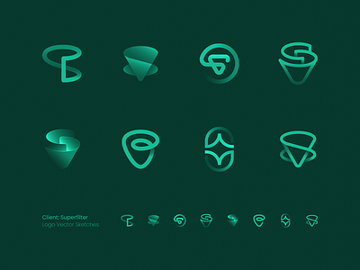 Superfilter Logo Draft Vector Sketches branding gradient icon identity lepisov logo saas tech