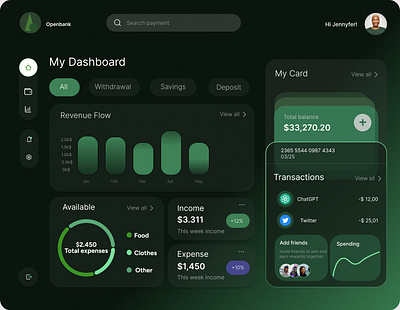 Openbank dashboard app coponent dashboard design figma illustration logo page ui ux website