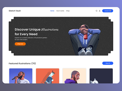 Illustration Marketplace e commerce ecom ecommerce illustration landing landing page landing page design marketplace online shopping online store page product product page shop shopify store ui ux web web design website