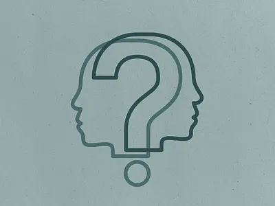 a personal question graphic design illustration logo people person portrait profile question mark silhouette sketch typography vector