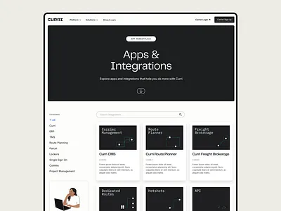 Curri | App Marketplace apps brand branding design identity illustration integrations logo marketplace people typography ui web