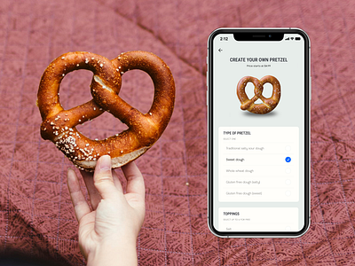 UX/UI design for food ordering app, The Pretzel Day app appdesign design mobileapp ui ux uxui uxuidesign