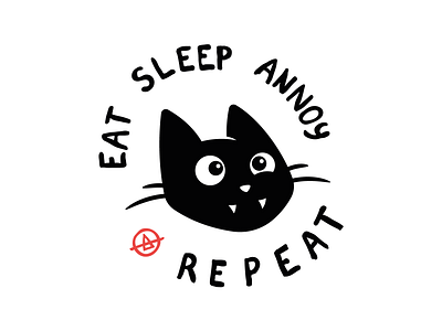 T-Shirt Design adobe illustrator annoy cat design eat funny illustration repeat sleep vector