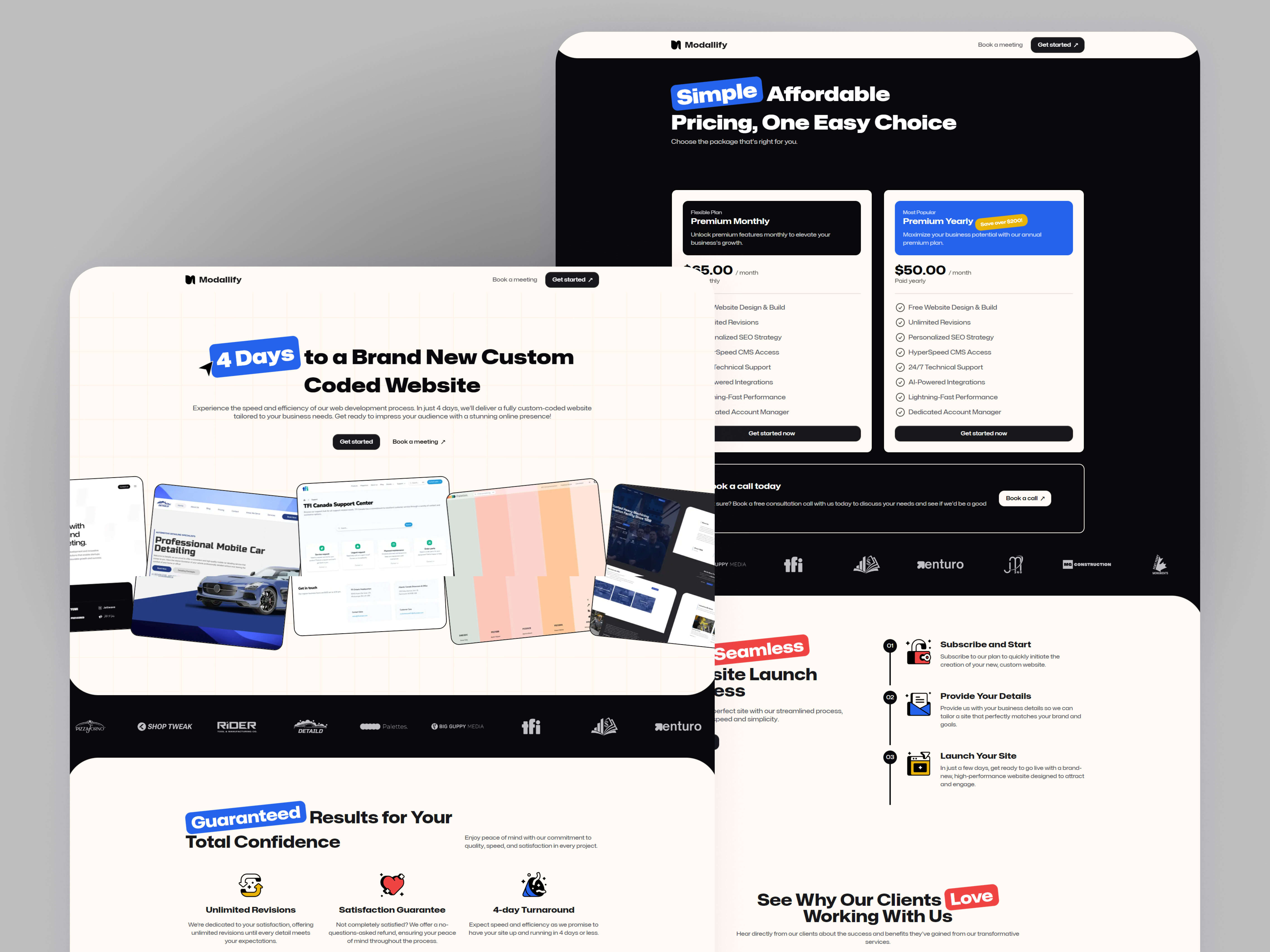 Modern & Elegant Web Design for a Website Subscription Service beige black bold landing page modern saas subscription ui web design web development