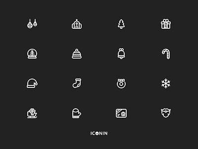 Iconin: Christmas Icons Set app icons christmas flat icons icon icon pack iconin iconography illustration line icons stroke icon