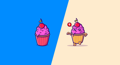 Cupcake or Zombie Cupcake animation cake cartoon character cream cupcake design graphic design ice cream icon illustration logo zombie