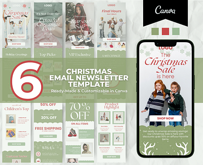 Editable Kids Fashion Christmas Email Template canva canva email christmas newsletter editable email email marketing email template fashion email klaviyo template mailchimp template newsletter template