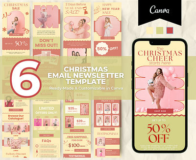 Editable Women Fashion Christmas Email Template canva email canva template design templates editable email email marketing email template fashion template klaviyo template mailchimp template marketing ideas newsletter template women fashion