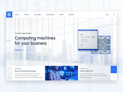 MCST Website b2b branding business company computer cpu design elbrus interface mcst microprocessor portal processor production store technology ui ux web website