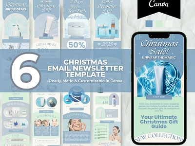 Editable Skin Care Christmas Email Template canva email canva template christmas newsletter design templates editable email email marketing email template klaviyo template mailchimp template marketing ideas newsletter template skin care