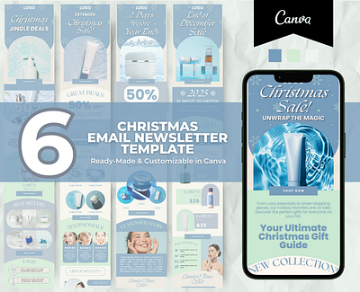 Editable Skin Care Christmas Email Template canva email canva template christmas newsletter design templates editable email email marketing email template klaviyo template mailchimp template marketing ideas newsletter template skin care