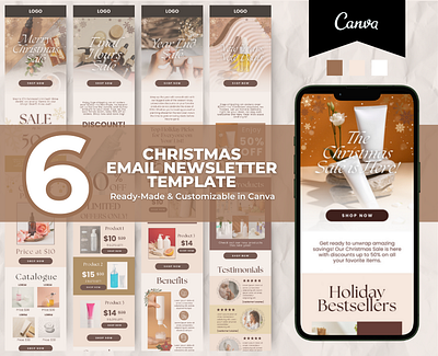 Editable Skin Care Christmas Email Template canva email canva template christmas newsletter editable email email marketing email templates klaviyo template mailchimp template newsletter template skin care