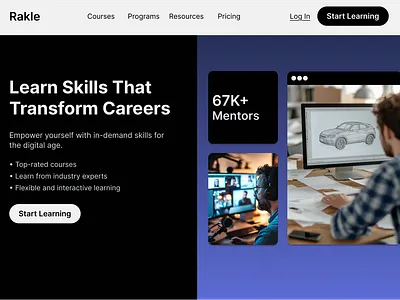 Digital skills learning platform landing page design figma landing page ui ux website design