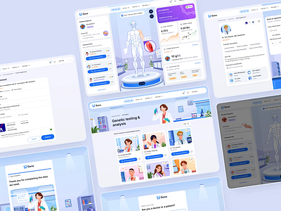 U Gene - Gene Therapy Dashboard Animation 🧪 animation app appointment booking branding design doctor gene healthy illustration lab orely patient science therapy ui ux web webapp