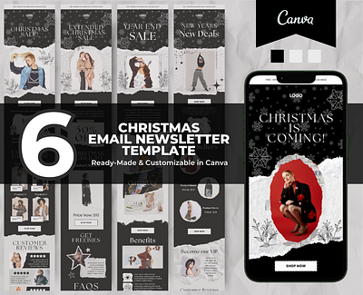 Editable Fashion Christmas Email Template canva email canva template christmas newsletter design templates editable email email marketing email templates fashion template klaviyo template mailchimp template newsletter template