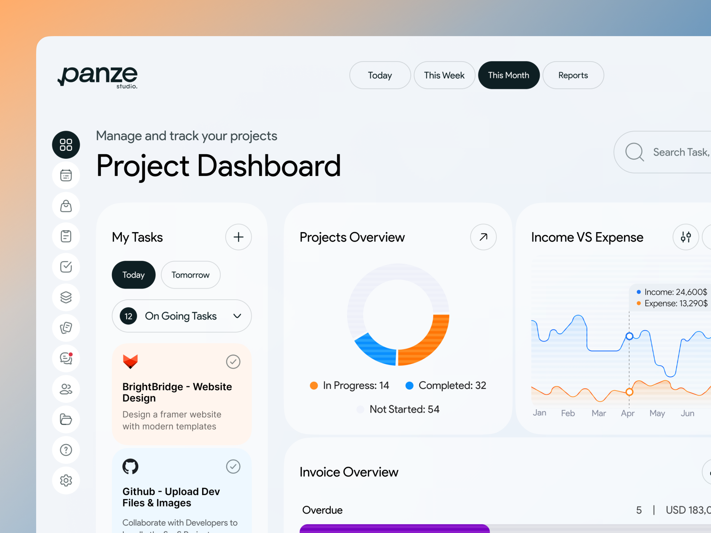Example of Task & Project Management Dashboard UI/UX Design