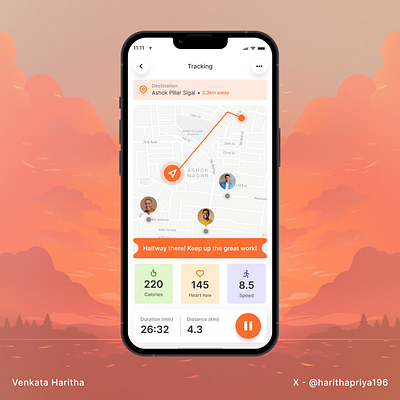 Fitness Training App dailyuichallenge design figma fitnessapp gratitude mobileapp trackerapp ui uxuidesigner walkingapp