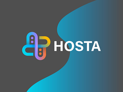 HOSTA Web Hosting Logo branding cloud cloud host logo cloud sky colorful logo connect data host host logo hosta hosting hosting logo logo logo design network server software storage tech web