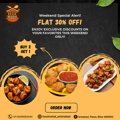 WeekEnd Offer Poster for a Indian-Chinese Restaurant