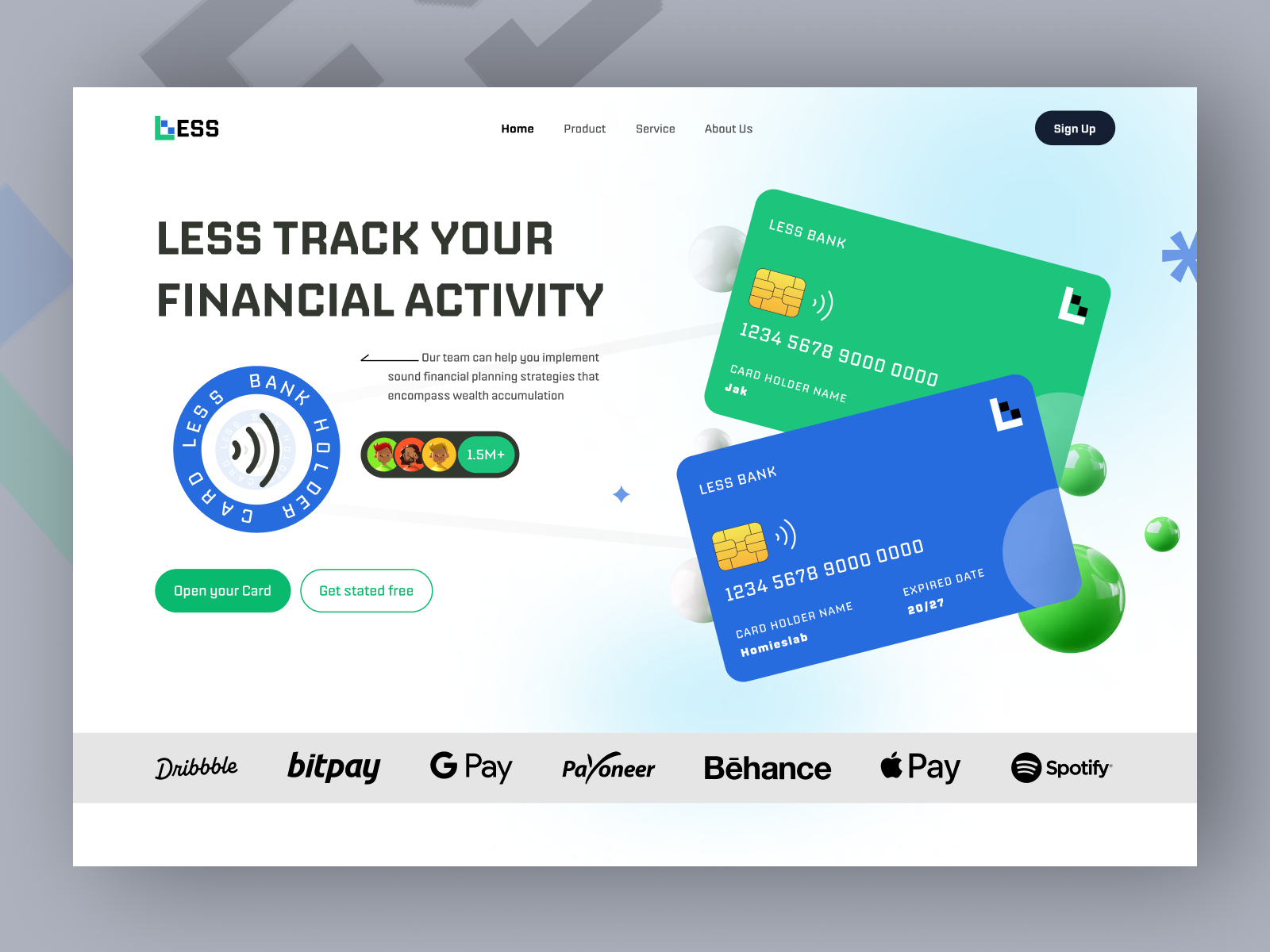 Finance Landing Page UI Design bank bank app bank card banking app clean credit design digital banking finance fintech landing page modern payment ui ux web web design website website design