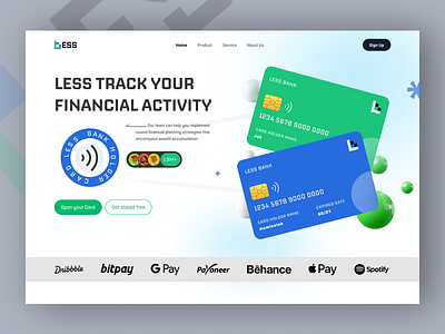 Finance Landing Page UI Design bank bank app bank card banking app clean credit design digital banking finance fintech landing page modern payment ui ux web web design website website design