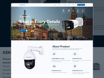 Aeroskop Website Design branding design figma landing page security security camera ui ui design ux web web design web page website website design