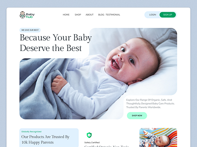 Baby healthcare website design. 2025 trend baby care baby shop ecommerce healthcare minimal web modern web raddito trendy design uiux user interface web design website