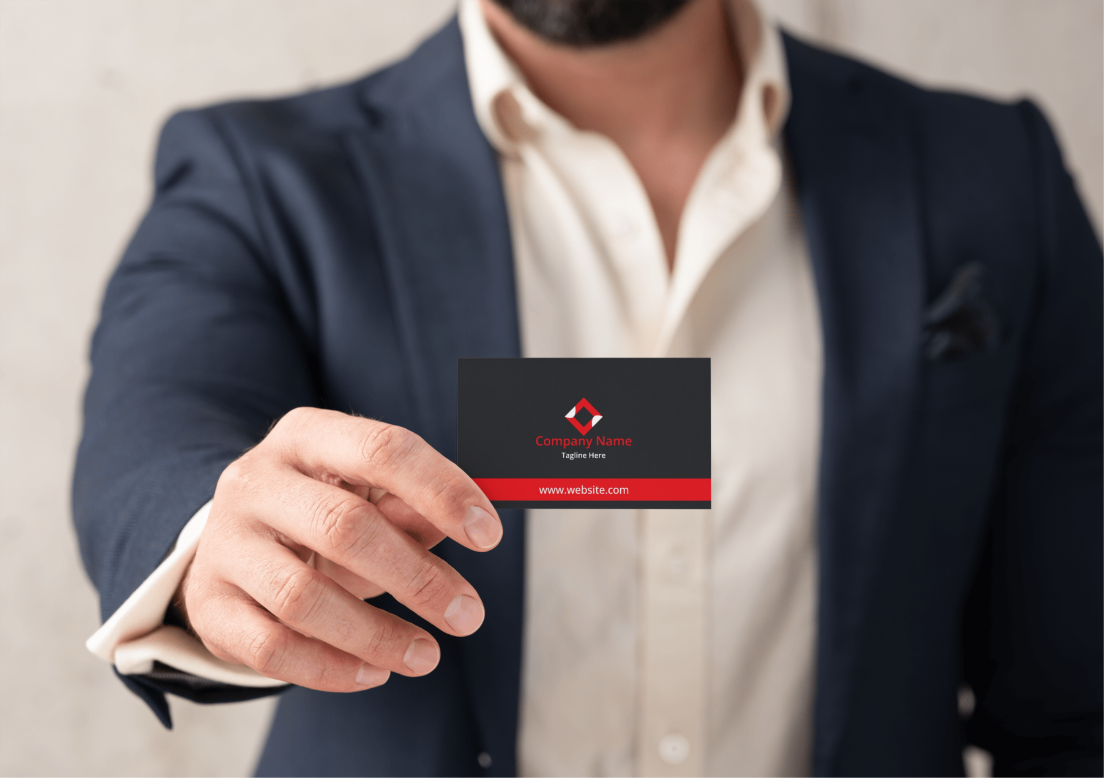 Dynamic Red and Black Business Card Design branding design graphic design illustration logo typography vector