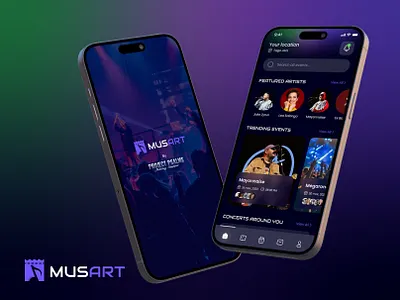 Musart Mobile App app design branding events booking app figma media entertainment mobile app design musart ui uiux design ux
