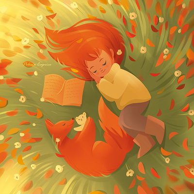 Sweet dream autumn illustration character children art children book children book illustration childrens book colorful colors digital art digital painting illustration kidlit kidlitart kids illustration picture book