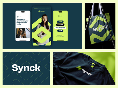 Synck app brand identity branding design graphic design logo logo design logomark minimal modern tech visual identity
