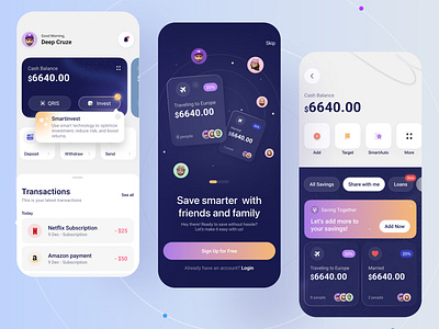 Mobile Banking App Exploration app ui banking app clean ui daily expense finance home sreen minimal minimal app ui mobile banking app money transaction onbording savings