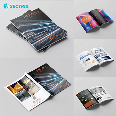 Brochure design project for LEDScape Lighting adobe indesign marketingmaterials