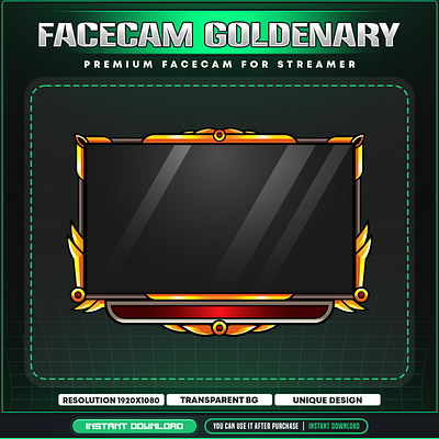 Webcam Overlay With Golden Theme Color - Camera Bord for Stream royal webcam