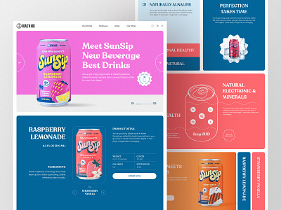 Product Online Shop - E-commerce Website bevarages colorful web e commerce ecommerce juice can juice website landing page online shop web web design