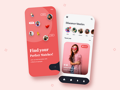 LoveTap: Modern Dating App Design by CMARIX app design app development branding chat creative dating app graphic design illustration instagram match finder messenger minimal mobile app portfolio profile social social media trend ui ux