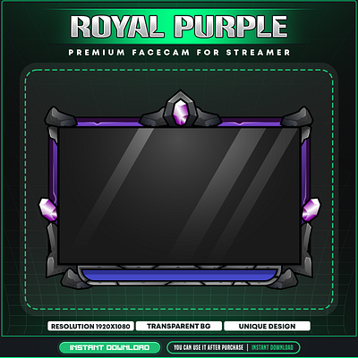 Royal Purple Camera Border - Facecam Overlay With Medieval Theme webcam layout