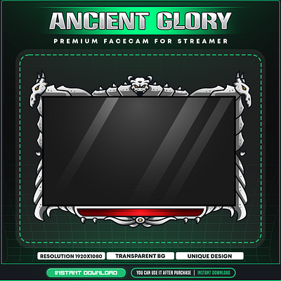 Facecam Gray Color | Medieval Theme Webcam For Streaming webcam layout