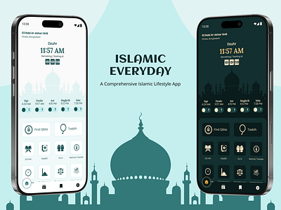 Islamic Everyday – A Comprehensive Islamic Lifestyle App🌙 android app app bettercallmahin figma app figma design hajj islam islamic app islamic app design islamic everday mosque finder muslim muslim pro namaz qibla finder ui ummah ux zakat