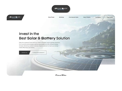 Modern Solar & Battery Solutions Website Design digitaldesign dribbbledesign greenenergy moderndesign responsivedesign solarenergy solarpanels sustainability uiuxdesign userexperience webdesign